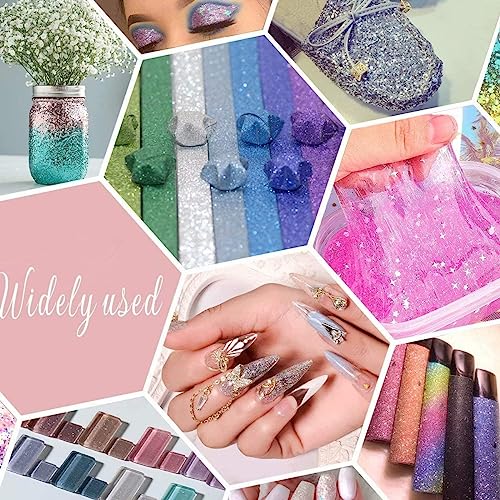 Holographic Fine Glitter for Epoxy Resin DIY Craft,ANGXILIN High Capacity 260g Shaker Bottle Fine Glitter for Nail Art Face Body Make Up,Tumblers ANGXILIN