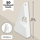 50-Pack Self-Stick 5 in Cardboard Easel Backs, Picture Frame and Art Easel Stand Bulk Pack for Photographs, Artwork, Posters, Signs, and Craft Bright Creations