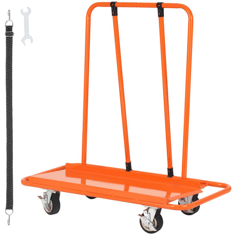 VEVOR Drywall Cart, 3000 LBS Panel Dolly Cart with 45.28" x 21.8" Deck and 5" Swivel Wheels, Heavy-Duty Drywall Sheet Cart, Handling Wall Panel, VEVOR
