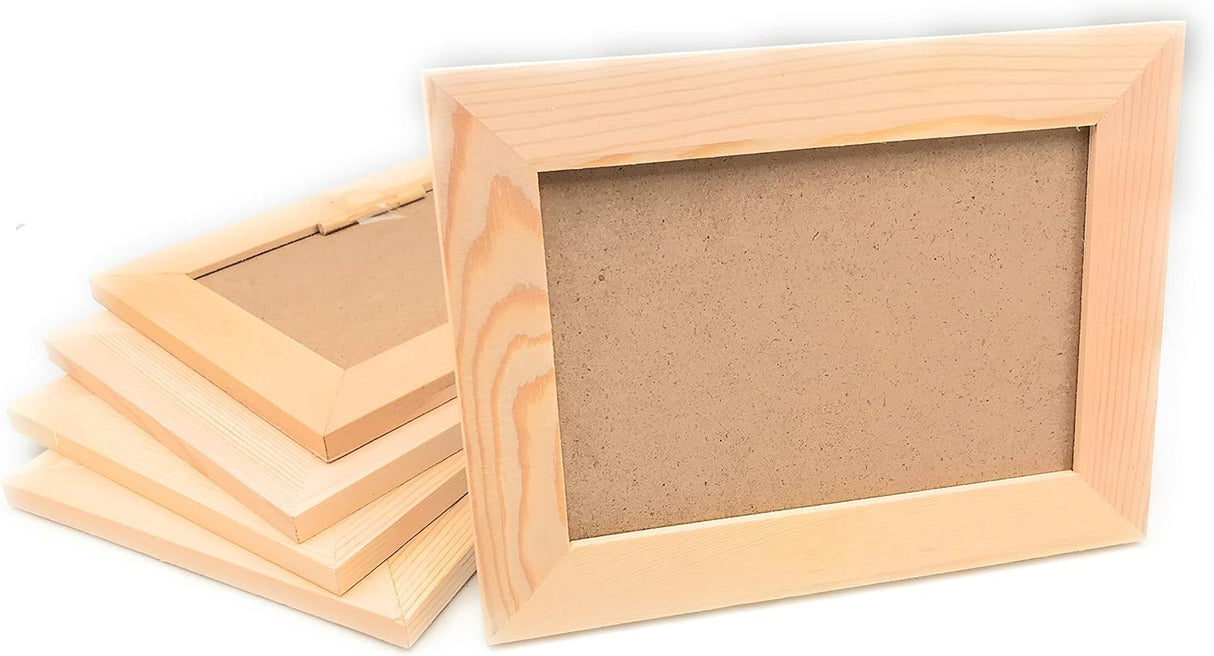 Oojami Unfinished Solid Wood Picture Frames for Arts Crafts, DIY Painting Project Stand or Hang on The Wall 6x8 Frame Size Holds 6x4 Pictures for Oojami