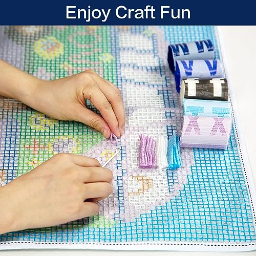 LAPATAIN Latch Hook Kits DIY Crochet Yarn Kits,Unicorn Carpet Embroidery Hook Rug Kit Needlework Sets Cushion for Kids or Adults Home Decor 20x15inch LAPATAIN