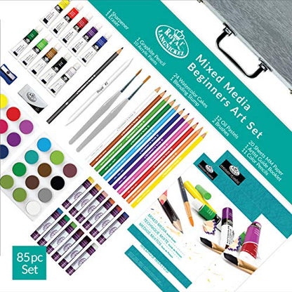 Royal & Langnickel Essentials 85pc Mixed Media Beginners Box Art Set - WoodArtSupply