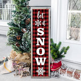 Whaline Christmas Large Wood Letters Christmas Unfinished Wood Letters Let It Snow Snowflake Wooden Cutout Decoration for Winter Farmhouse Porch Sign Whaline