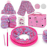 PREBOX Beginner Hat Scarf Loom Kits for Kids - Knitting DIY Craft for Girls Teens Adults, Birthday Christmas Gifts with Storage Bags Yarns Hook PREBOX