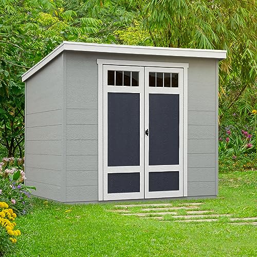 Handy Home Products Highland 8x6 Modern Wooden Storage Shed Handy Home Products