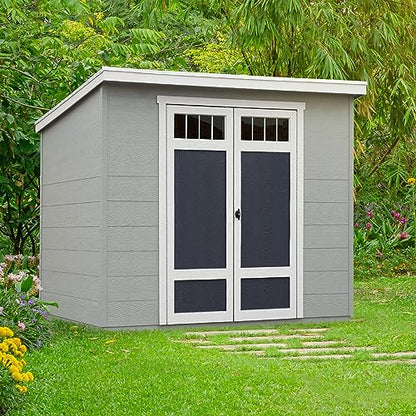 Handy Home Products Highland 8x6 Modern Wooden Storage Shed - WoodArtSupply