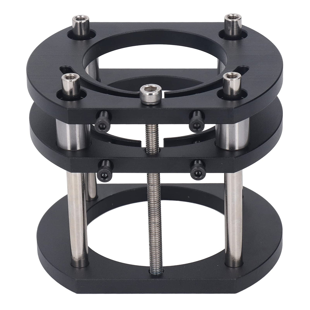 Router Lift Base, Aluminum Alloy Stainless Steel 4 Jaw Clamping, Metal Milling Table Lifting System, for Small Electric Tenoning Trimming Machines PerGar