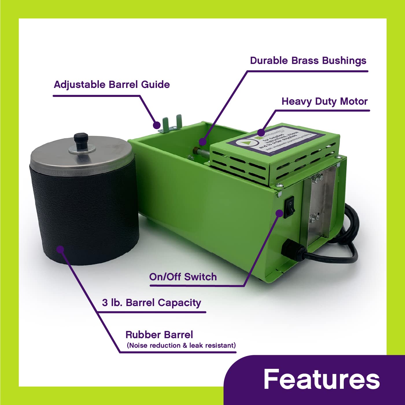 WireJewelry Single Barrel Rock Tumbler with 3 Pound Capacity Drum WireJewelry