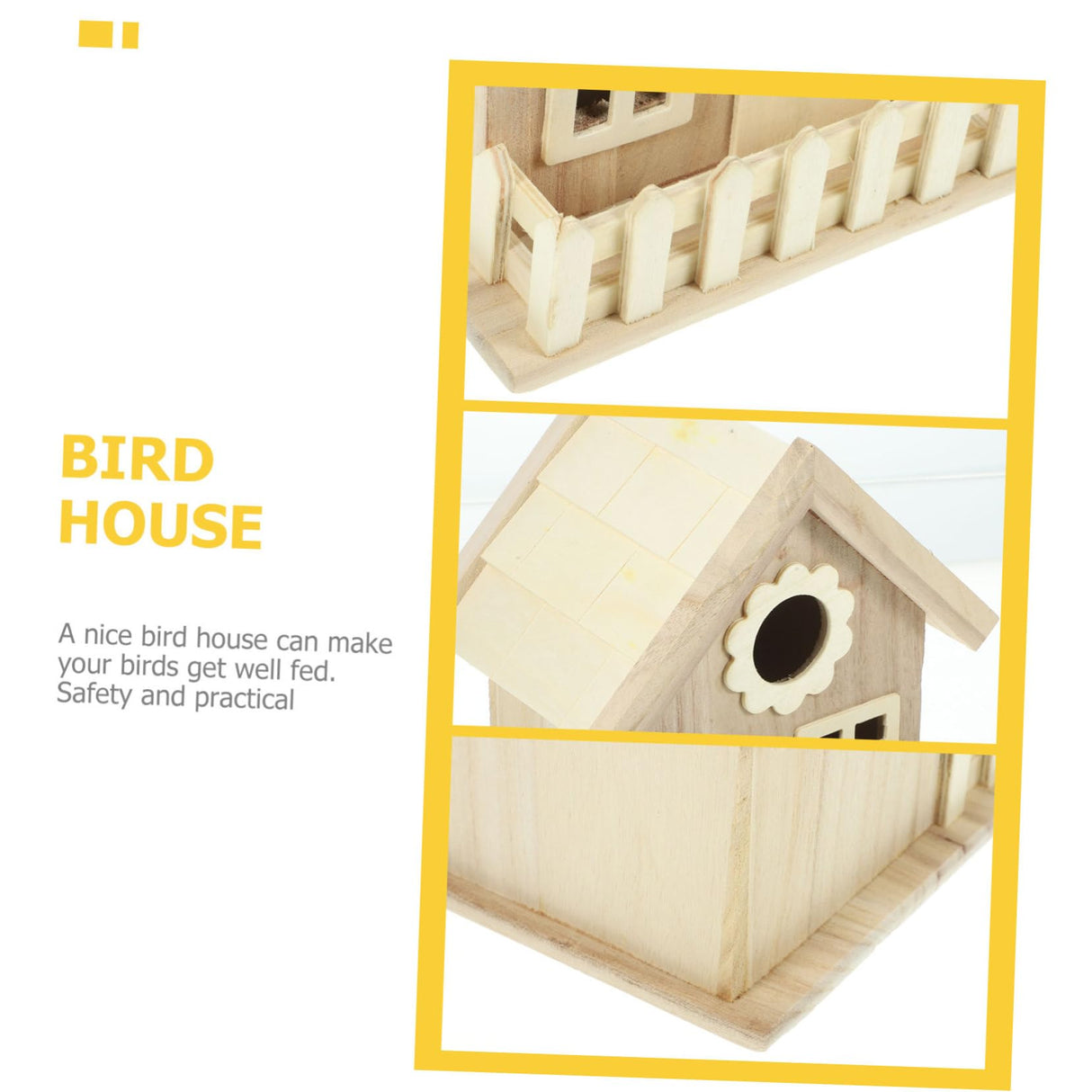 Toddmomy House Bird Nest Unfinished Wood Birdhouse Kits Unpainted Bird Houses Wooden Bird House Bird Houses for Outdoor Delicate Bird House Unpainted Toddmomy