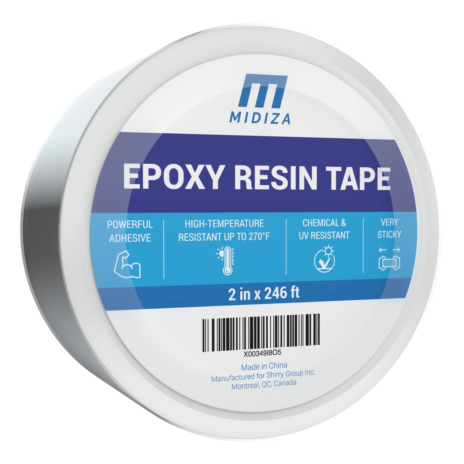 Midiza Resin Tape for Epoxy Resin Molding - High Temperature Resistant Thermal Silicone Adhesive Tape - Easy Peel Epoxy Release Tape for River Tables Midiza