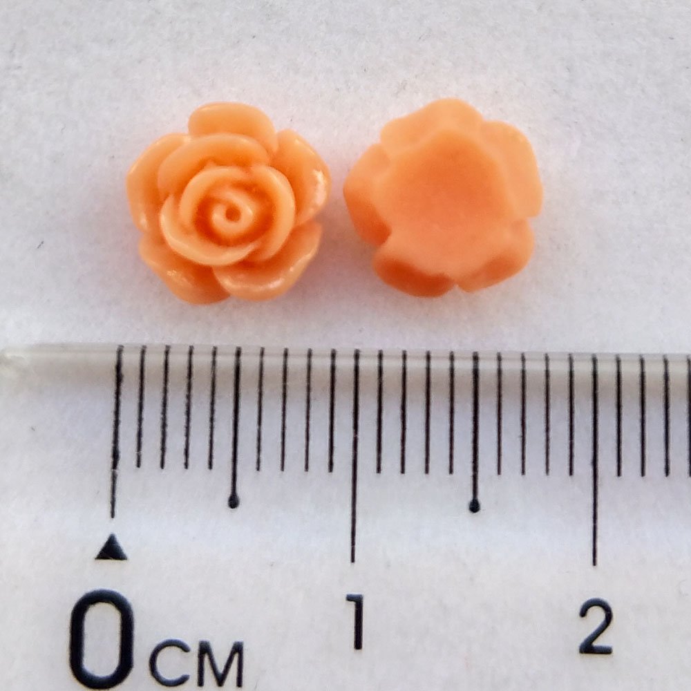 Chenkou Craft Random 100pcs Assorted of Color 8mm Rose Flower Resin Flat Back Flatbacks Loose Beads Kid's Bow DIY Craft (8mm) - WoodArtSupply