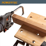 POWERTEC MT4006 Deluxe Bamboo Workbench Top | Portable Project Center and Vise Tool w/4 Bench Dogs,Black POWERTEC