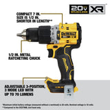 DEWALT 20V MAX XR Cordless Hammer Drill Driver and Impact Drive Combo Kit, Batteries and Charger Included (DCK249E1M1) DEWALT