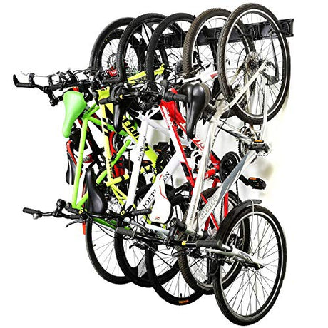 Ultrawall Stainless Steel Bike Storage Rack,6 Bike Storage Hanger Wall Mount for Home & Garage Holds Up to 300lbs, Black Ultrawall