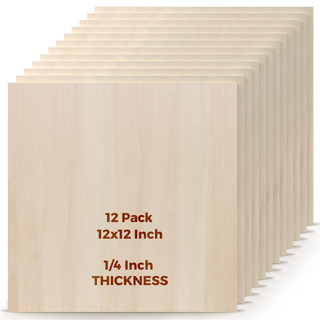 Basswood Sheets, 4 Pack 12×12 Inch Plywood Sheets, 1/4 Thin Plywood Board Thin Wood Board Sheets, Unfinished Wood Boards for Crafts, Hobby, Model Jusnboir