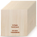 Basswood Sheets, 4 Pack 12×12 Inch Plywood Sheets, 1/4 Thin Plywood Board Thin Wood Board Sheets, Unfinished Wood Boards for Crafts, Hobby, Model Jusnboir