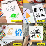 80 Pcs Stencils for Painting on Wood, Reusable Animal Stencils Deer Stencils Bear Plastic Stencils Mountain Fox Stencil DIY Craft Template Paint DZXCYZ