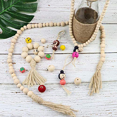 WLIANG 60 Pcs 30mm Natural Wood Beads, Unfinished Round Wooden Beads, Wooden Ball Spacer Loose Beads, for Garland Farmhouse Decor, Bracelet Necklace - WoodArtSupply