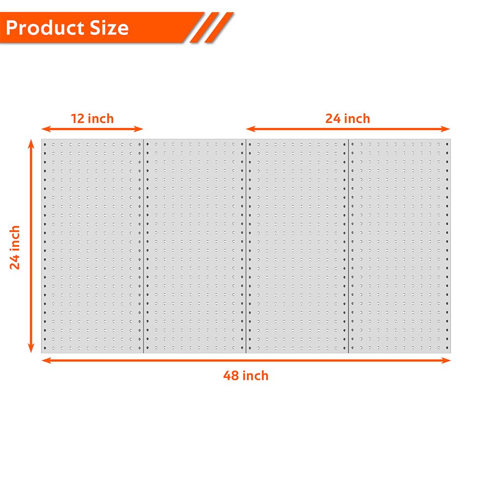 Ultrawall 4 Pcs Metal Pegboard Wall Panels, Peg Boards for Garage Tool Storage Ultrawall
