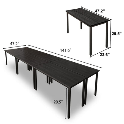 Bonzy Home 12ft Conference Tables Chair Set, 142"x47"x30" Table & 14pcs Chairs, Office Computer Desk and Chair Set for Meeting Room Study Printer