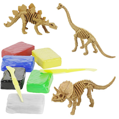 Dino Models, Clay Craft Kit - Dinosaur Arts and Crafts for Kids- Build a Dinosaur Gifts for Boys & Girls - Build 4 Dinos with Air Dry Magic Modeling - WoodArtSupply