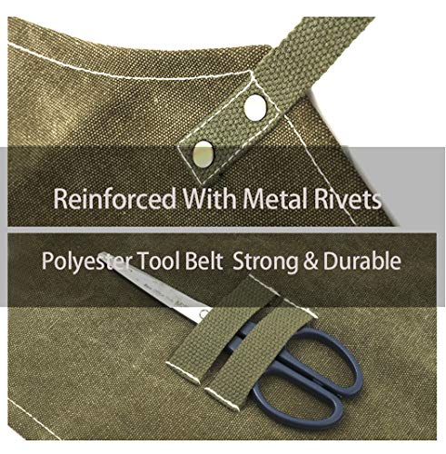 Tobyan No-Tie Canvas Apron Heavy-Duty 16OZ Work Apron with Front Pocket Extra Long Straps Adjustable M–XXL Tobyan