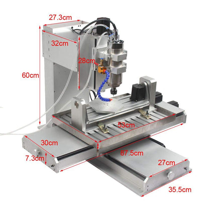 US STOCK Ovsuqu CNC 6040 5 axis CNC Router Engraving Machine 2200W Spindle water cooling Ball Screw CNC Pillar Type CNC Wood Aluminum Copper Metal - WoodArtSupply