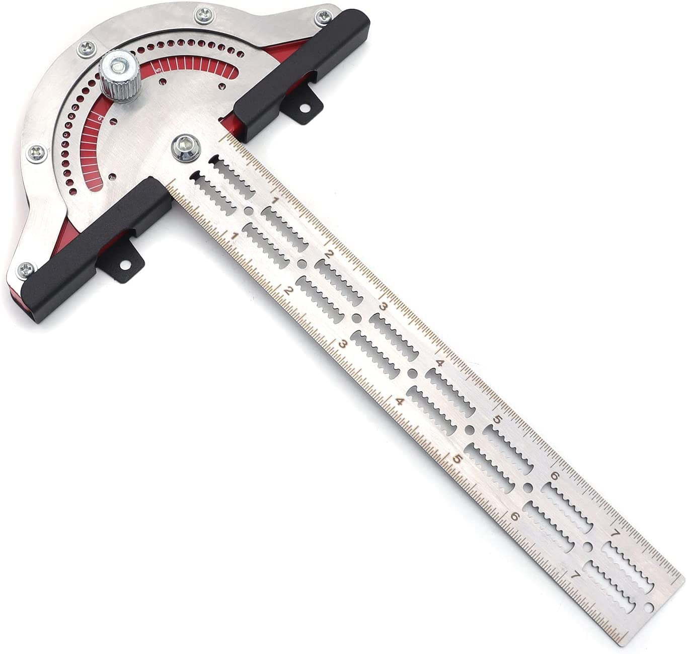 HTTMT- 18" Woodworker Edge Ruler 0-70°Adjustable Protractor Angle Finder Two Arm Carpentry Ruler Measure Layout Tool [P/N: ET-TOOL041-20-RAW]… - WoodArtSupply