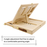 LUCYCAZ Tabletop Easel Set, Easel for Painting Canvases, Portable Wooden Art Easel Painting Kits for Adults Artist Kids, 12 Colors Acrylic Paints, 2 LUCYCAZ