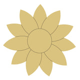 Sunflower Design by Lines Cutout Unfinished Wood Nature Summer Party Flower Door Hanger MDF Shaped Canvas Style 4 Art 1 (12") Diverse Woodworking