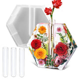 Large Hexagon Silicone Molds for Resin, Glossy Deep Epoxy Resin Molds 9" w/3 Test Tubes，3D Large Resin Molds for Flowers Preservation,Resin Art, DIY ZtohPyo