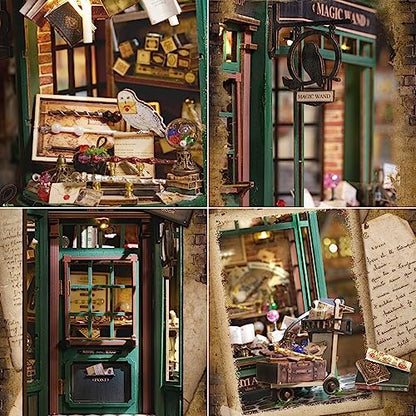 Spilay DIY Miniature Dollhouse Wooden Furniture Kit,Handmade Mini Modern Model Plus with Dust Cover & LED,1:24 Scale Creative Doll House for Lover