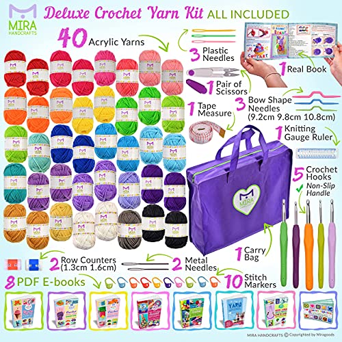 Crochet Kit for Beginners Adults -1320 Yards Crochet Set for Beginners,  Crochet