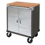 Seville Classics UltraHD 28" W x 18" D x 34.5" H Wood Top Mobile Storage Cabinet, Satin Graphite Seville Classics