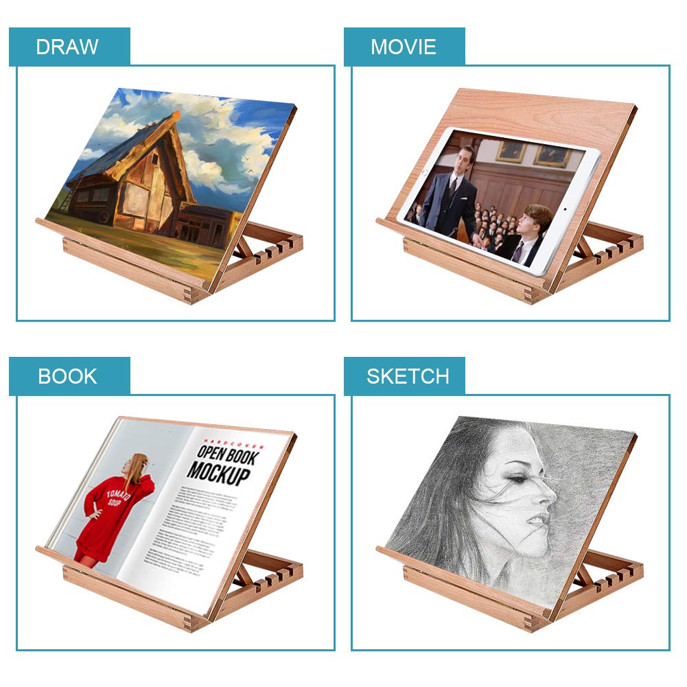 Tabletop Easel A3 Painting Easel with Smooth Surface, Adjustable Angle Art Easel for Artists, Children, Beginners & Student Miratuso