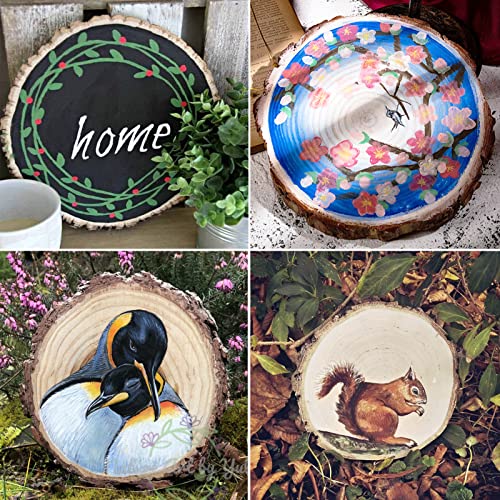 ZYNERY 3 Pcs Wood Slices for Centerpieces 13-15 Inches, Unfinished Wood Rounds Rustic Wedding Decor, Natural Paulownia Wood Centerpieces for Tables, ZYNERY