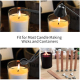 XBTEBBWL 100Pcs 5.1 X 0.5 Inch Wooden Candle Wicks,Candle Trimmer Set and Smokeless Candle Wicks with Iron Stand for DIY Candle Making XBTEBBWL