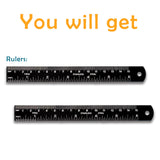 Zotemo Metal Ruler, 6 Inch Stainless Steel Ruler with Metric Measurement, 2 Pack, 15 Centimeters Straight Edge Ruler with Inch to MM Conversion Table Zotemo