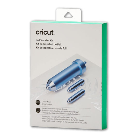 Cricut Foil Transfer Kit, Includes 12 Foil Transfer Sheets, 3 Cricut Tools in 1 with Interchangeable Tips (Fine, Medium & Bold), Tool Housing & - WoodArtSupply