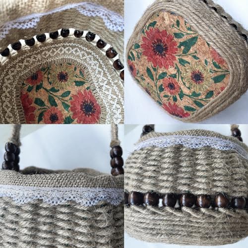 AOUXSEEM 99 Pcs Basket Weaving DIY Kits for Beginners, Jute Rope Woven Lace Storage Flower Basket with Handles for Easter Picnics Home Wedding AOUXSEEM