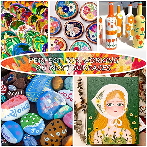 82 Pack Acrylic Paint Set, Shuttle Art 66 Colors Acrylic Paint with 10 Brushes, 22ml/0.74oz Tubes, Vibrant Colors, Artist Painting Supplies for Kids, Shuttle Art