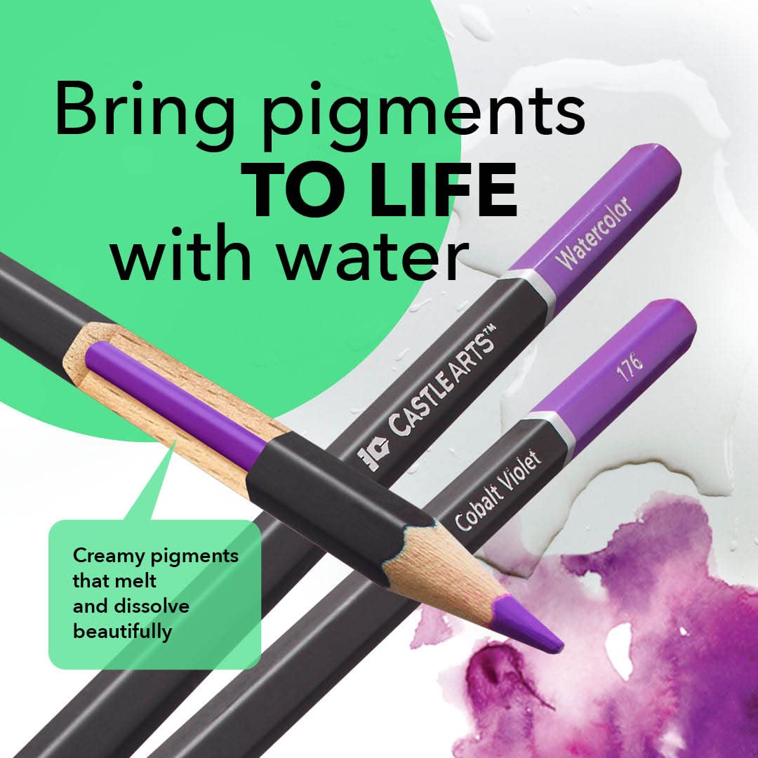 Castle Art Supplies 120 Watercolor Pencils Set | Quality Vibrant Pigments | Draw and Paint at Same Time | For Adult Artists and Professionals | Castle Art Supplies