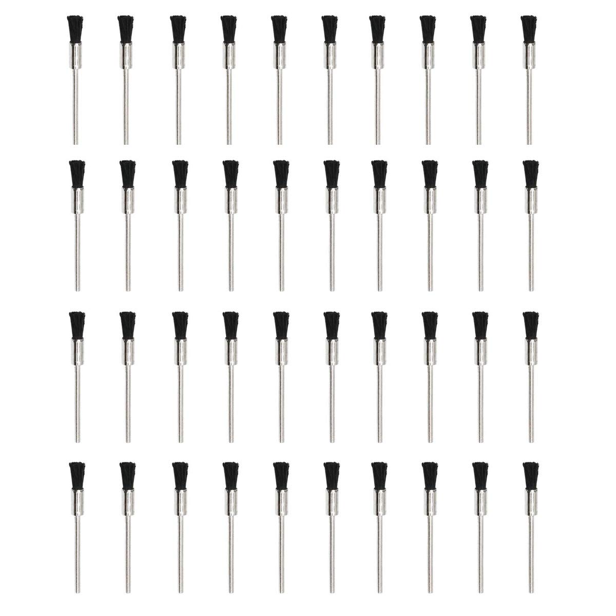 COMOK Nylon Bristle Brushes Black Pen Shape Cleaning Brushes 1/8" Shank Fit Dremel Diamond Walnut Bodhi Jade Silverware Polishing 40PCS COMOK