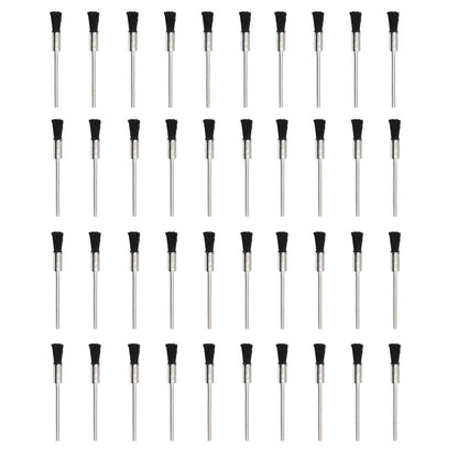 COMOK Nylon Bristle Brushes Black Pen Shape Cleaning Brushes 1/8" Shank Fit Dremel Diamond Walnut Bodhi Jade Silverware Polishing 40PCS