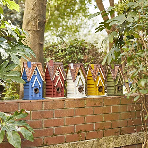 Glitzhome 12" H Green Hanging Distressed Solid Wood Garden Bird House Decoratvie Birdhouse glitzhome