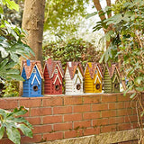 Glitzhome 12" H Green Hanging Distressed Solid Wood Garden Bird House Decoratvie Birdhouse glitzhome