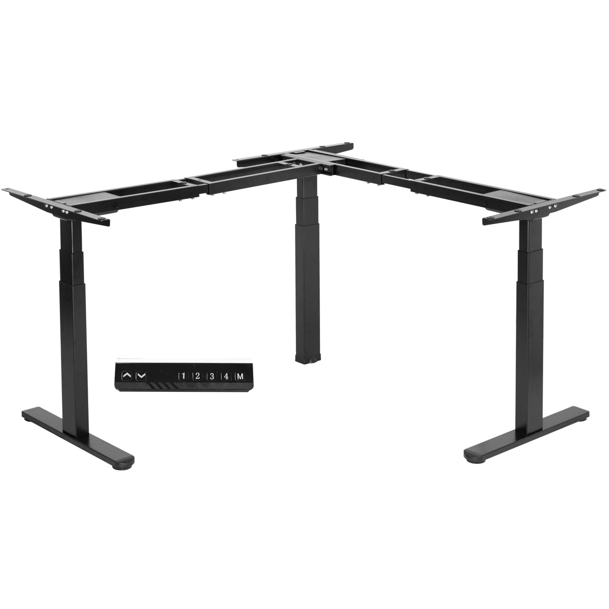 VIVO Electric Motor Height Adjustable Corner 3 Leg Standing Desk Frame, Frame Only, Sit Stand Ergonomic L Frame, Black, DESK-V130EB VIVO