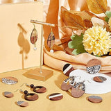 PH PandaHall 14PCS Resin Wood Earring Pendants, 7 Styles Walnut Vintage Earring Teardrop and Flat Round Statement Jewelry Resin Wood Earring Making PH PandaHall