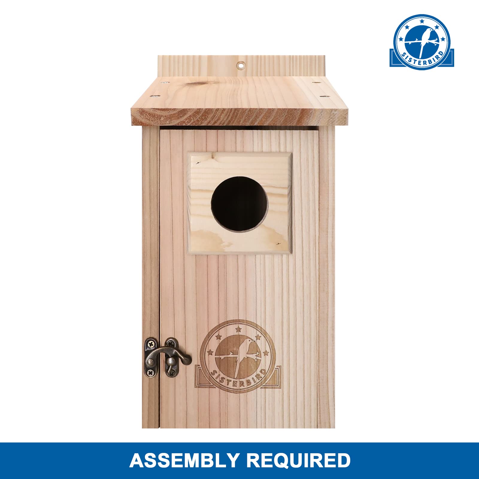 SISTERBIRD Bird Houses for Outside 1-1/2" Entrance Hole Cedar Wild BirdHouses with Wood Guard Outdoor Bluebird Wren Swallow Finch Assembly Required - WoodArtSupply