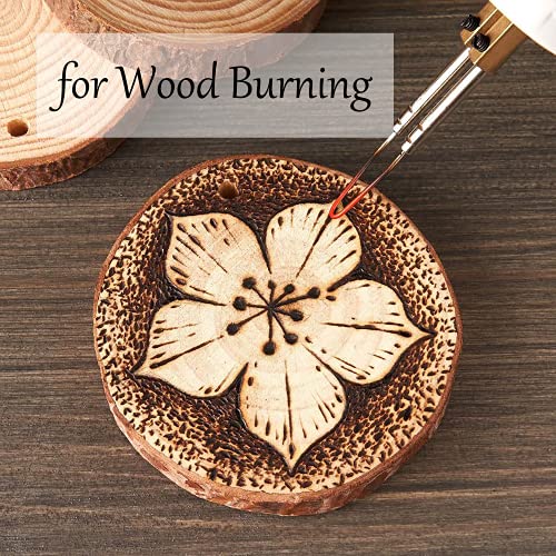 Unfinished Natural Wooden Slices 40 Pcs 3.2-4 Inch Wood Circles for Crafts DIY Christmas Ornament Craft Wood Kit with Bit,Blank Round Wood Slice with